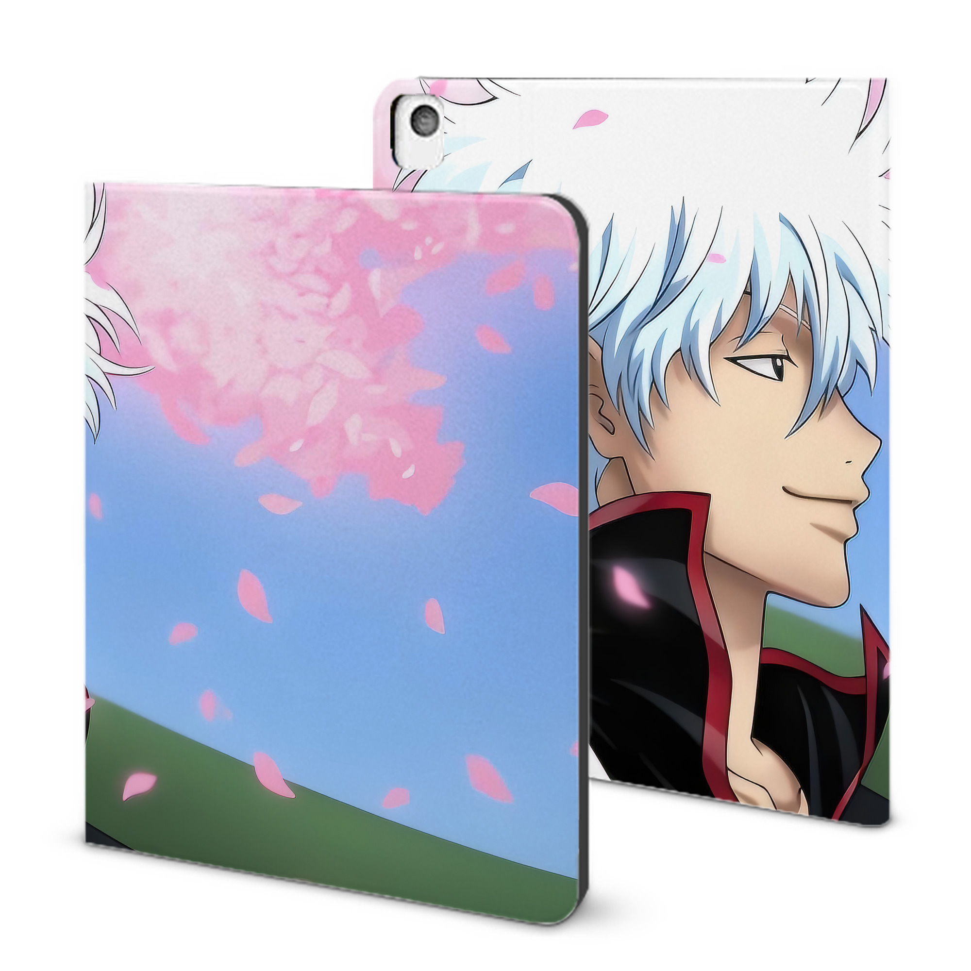 （画像用） ぎんたま 坂田銀時（さかたぎんとき） 神楽 志村新八（しむら しんぱち） GINTAMA Sakata Gintoki Kagura Shimura Shinpachi IPadケース ペンホルダー付き ブックスタイルデザイン